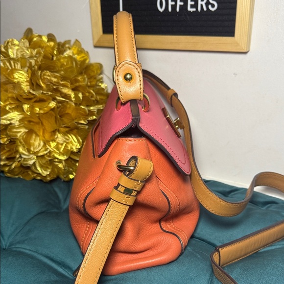 MCM Pink and Orange Satchel - Picture 9 of 15